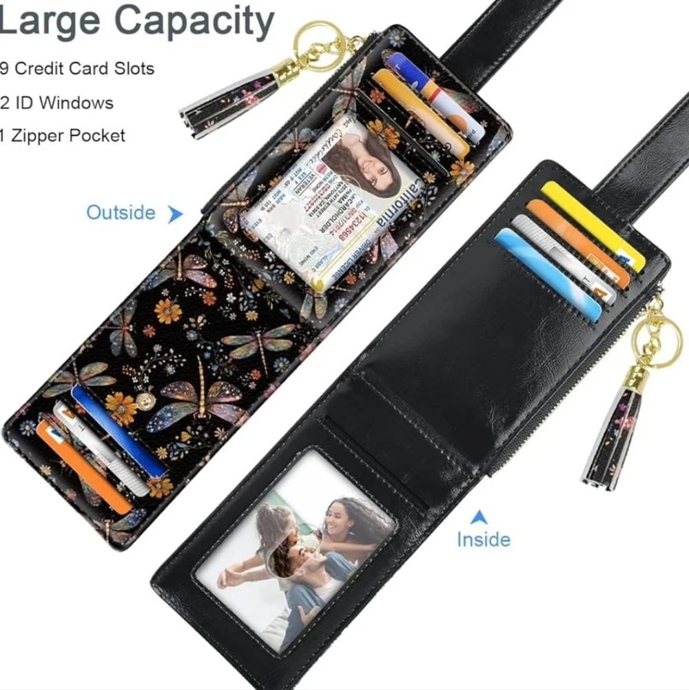 Black Dragonfly Print Wallet